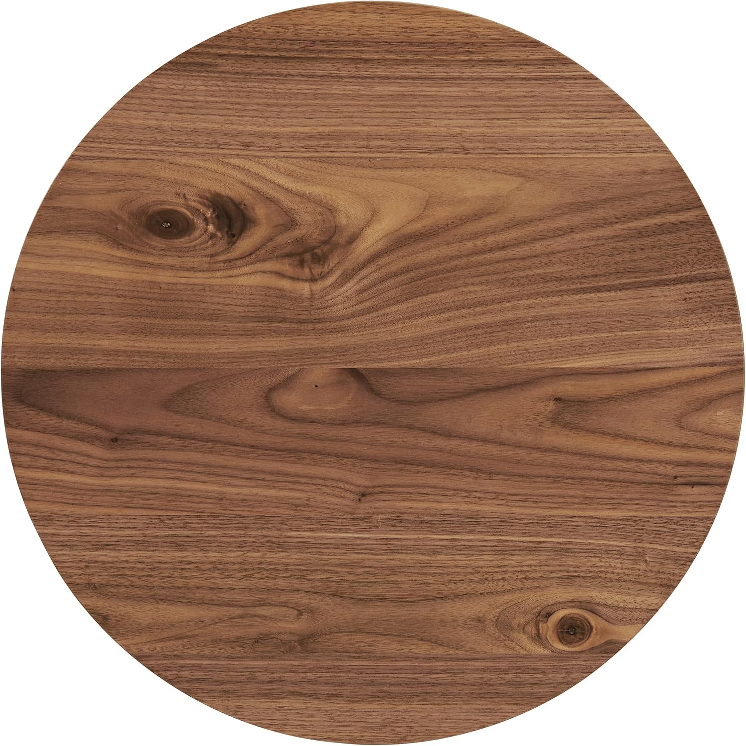 Alaterre Furniture End Table Set - Set of 2 Round Side Tables with MDF Tops and Metal Frames - for Living Room, Bedroom, or Dorm Room (Walnut)