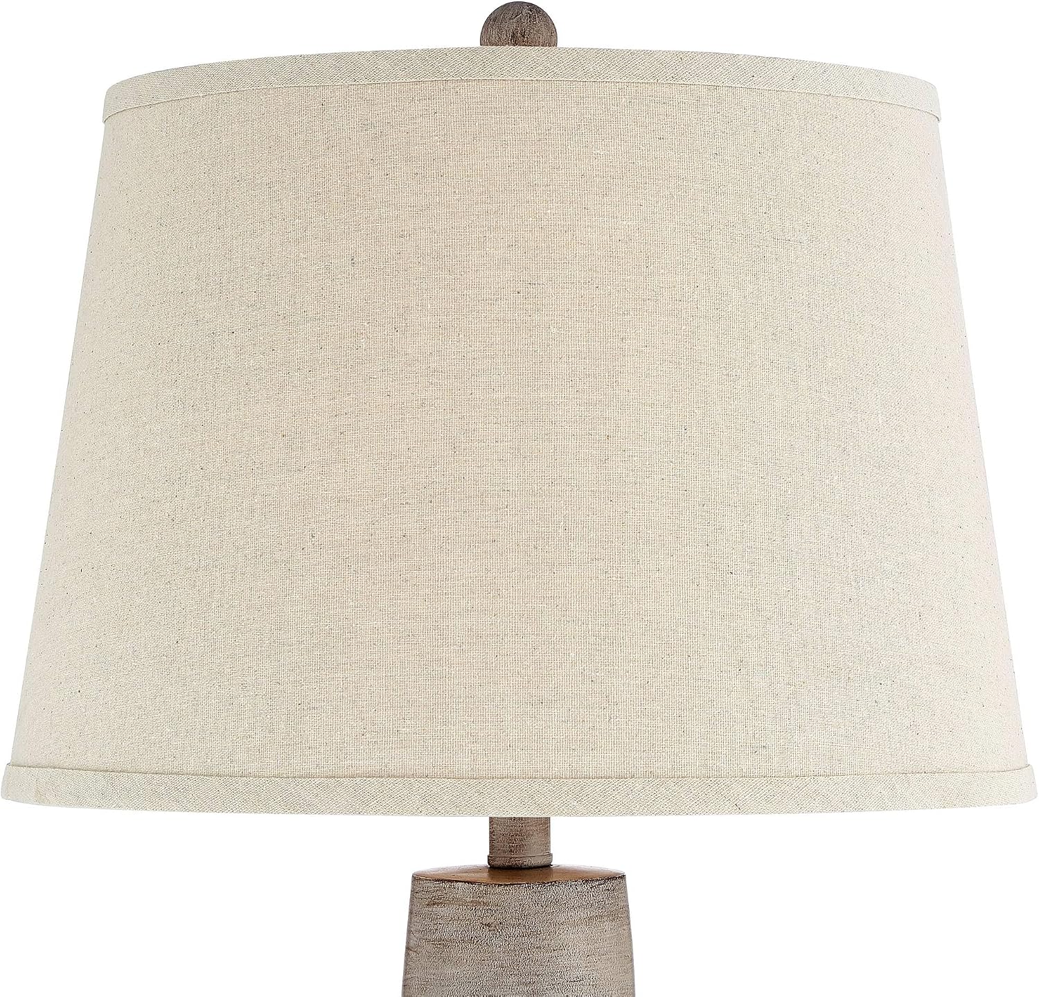 Regency Hill Glenn Rustic Country Cottage Style Table Lamps 27' Tall Set of 2 Southwest Urn Neutral Fabric Drum Shade Decor for Living Room Bedroom House Bedside Nightstand Home Office