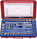 Genius Tools 46PC 1/2' Dr. Metric & SAE Hand Socket Set (12-Point) - TW-446MS