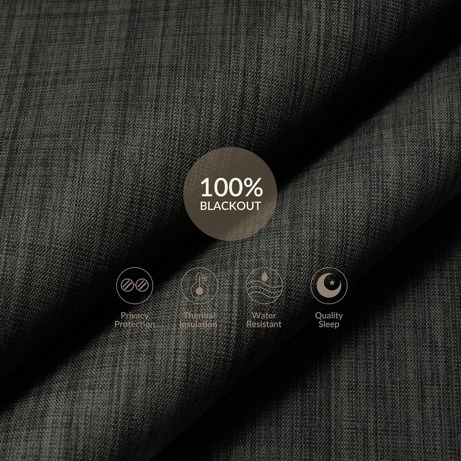 Boolegon Cordless Blackout Roller Shades for Windows, Free-Stop Linen Shades with Valance, Thermal Insulated Fabric, UV Protection Roller Blinds for Home, Office (Grey, 70' W x 60' H)