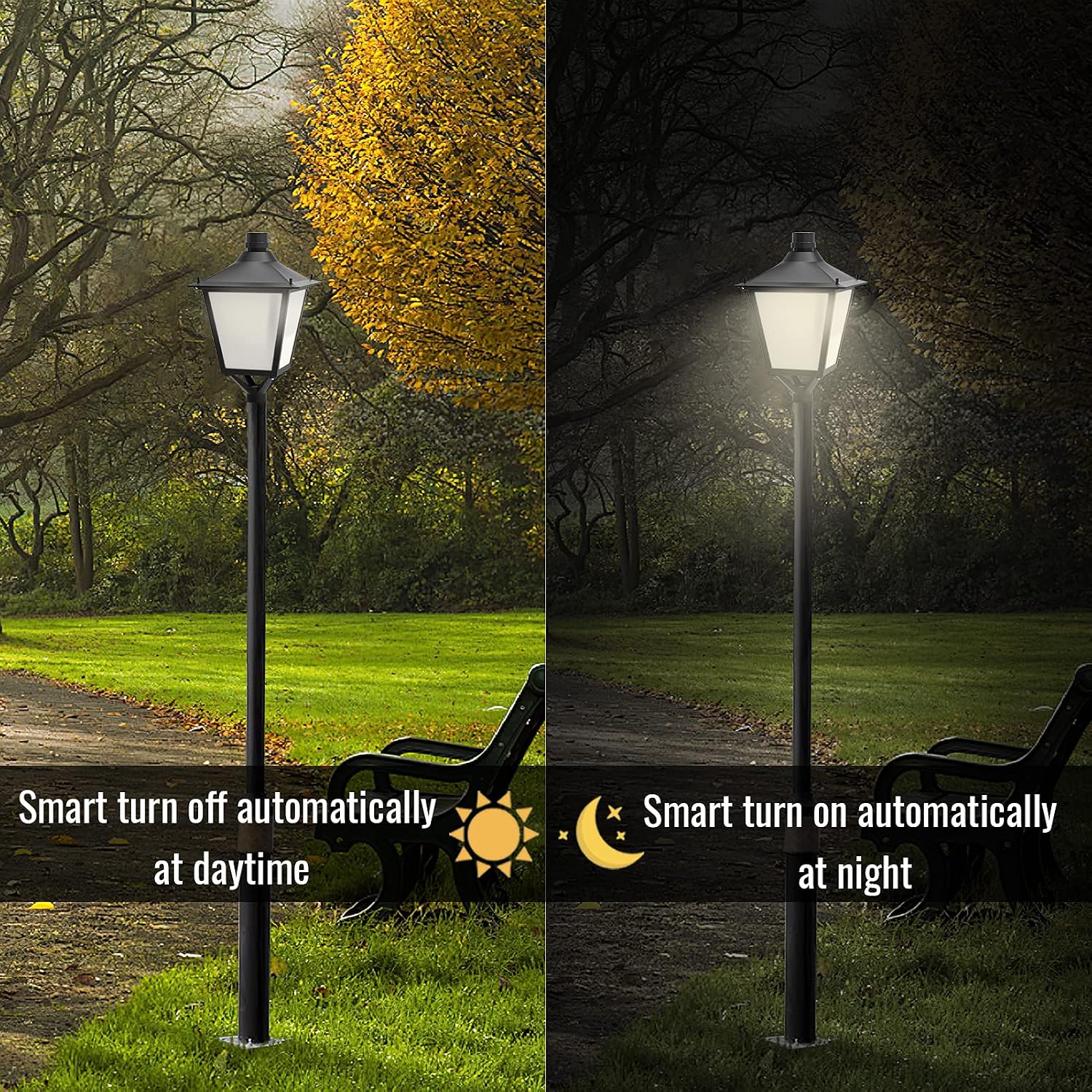60W-50W-30W (Tunable) LED Post Top Light with Photocell - 3000K/4000K/5000K LED Pathway Pole Lights - 7800LM Outdoor Garden Lighting Fixture Dusk to Dawn Parking Lot Area Light