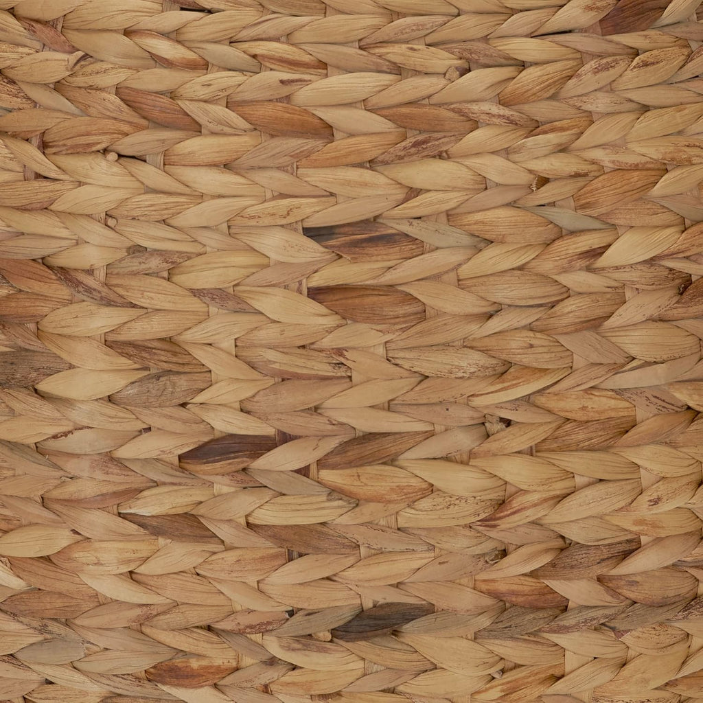 Household Essentials Handwoven Water Hyacinth Barrel Wicker Storage Basket Side Table, Natural