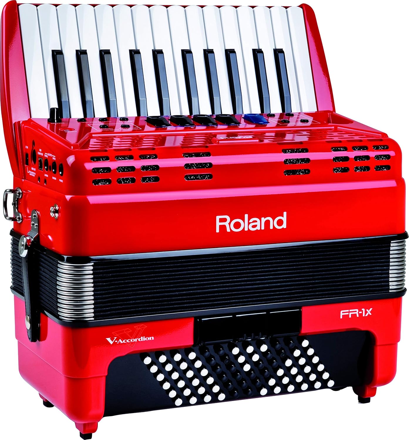 Roland FR-1X Premium V-Accordion Lite with 26 Piano Keys and Speakers, Red (FR-1X-RD)
