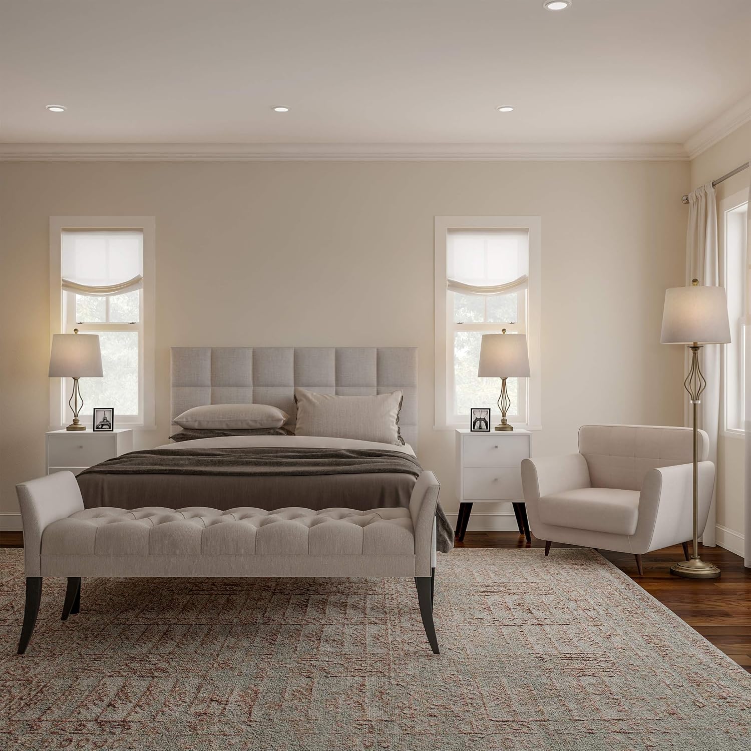 Lavish Home Table and Floor Lamps Set of 3 Matching Curved Openwork Steel Lighting for Living Room, Bedroom, Office, Energy-Efficient LED