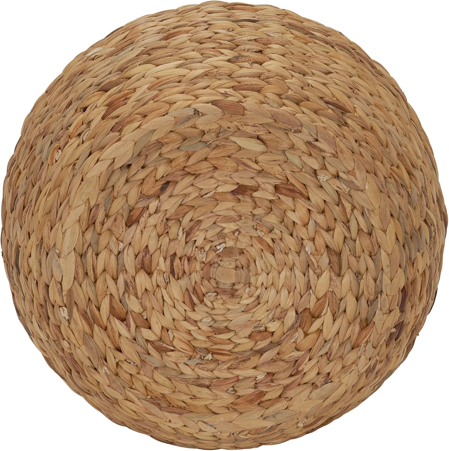 Household Essentials Handwoven Water Hyacinth Barrel Wicker Storage Basket Side Table, Natural