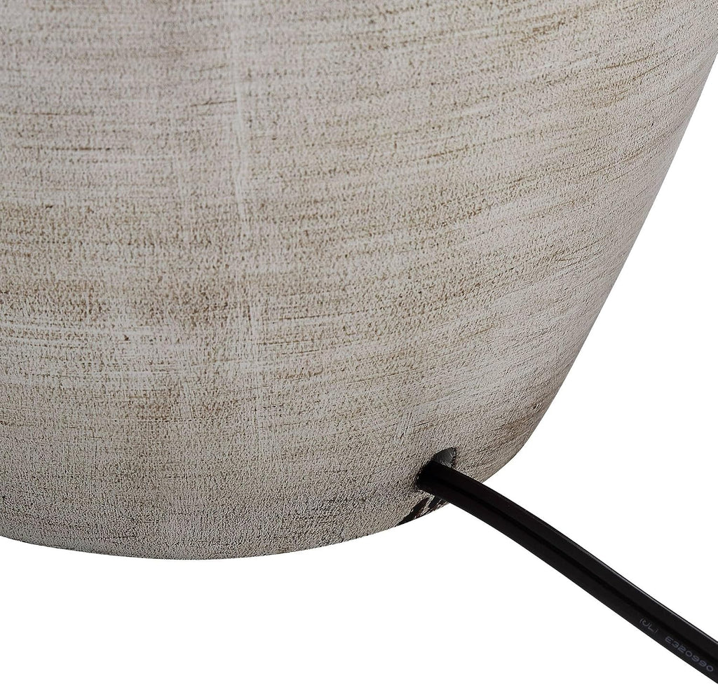Regency Hill Glenn Rustic Country Cottage Style Table Lamps 27' Tall Set of 2 Southwest Urn Neutral Fabric Drum Shade Decor for Living Room Bedroom House Bedside Nightstand Home Office