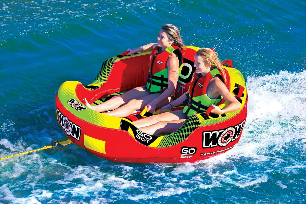 Wow Sports Go Bot Towable Tube - Front & Back Tow Points - for Boating - Kids & Adults