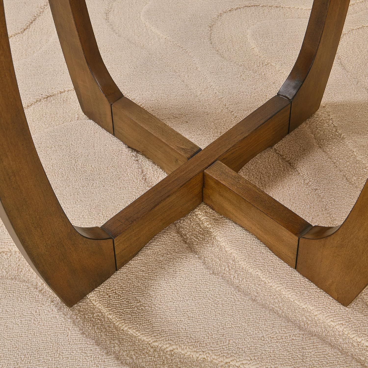 Solid Wood Round End Table with Splicing Top, Farmhouse Sofa Side Table, Beside Corner Table, Large Telephone Table for Living Room, Bedroom, 23.6' Dia x 21.7'H , Easy Assembly, Rustic Brown CJZ3223