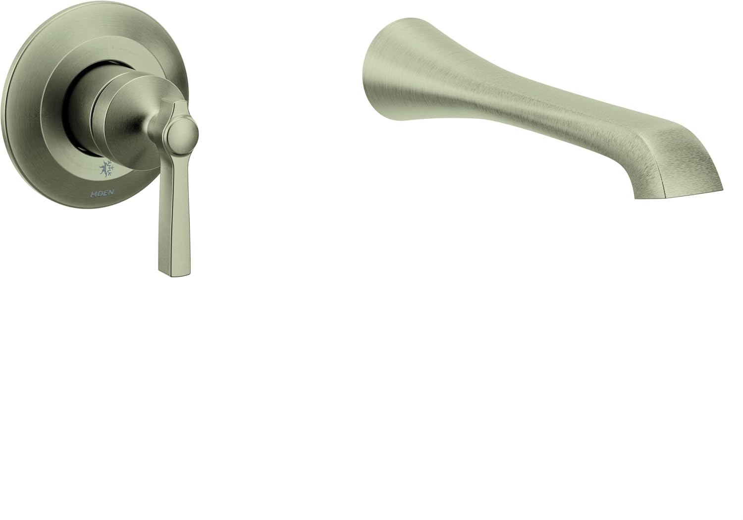 Flara Brushed Nickel Single Handle Wall Mount Tub Filler High Flow Tub Faucet with 10' Spout Reach, WTS921BN