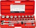 Genius Tools 25PC 3/4' Dr. Metric Hand Socket Set (12-Point) (CR-Mo) - TW-625M