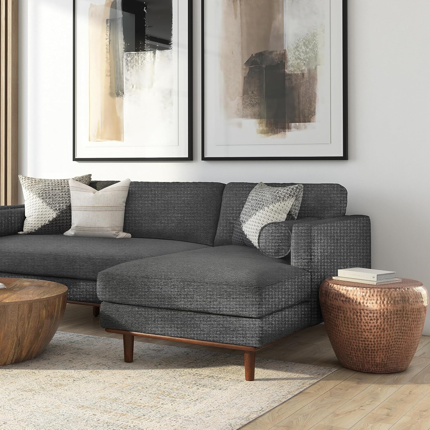 SIMPLIHOME Preston Metal Table - 22 inch Wide Solid Metal Round Side Table in Antique Copper, Modern Industrial Accent Table for Living Room or Bedroom with Textured Finish, Assembled