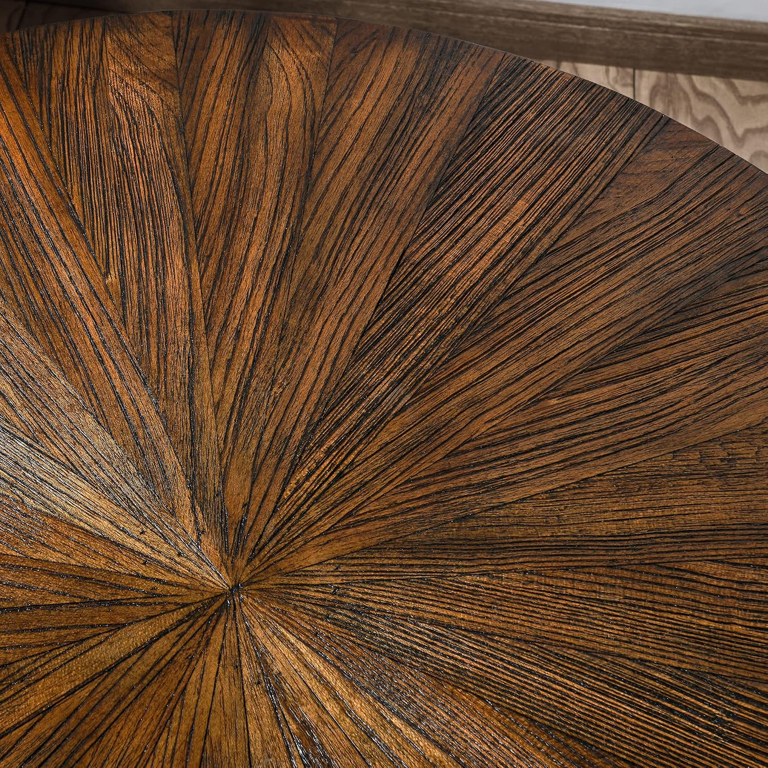 Large Round End Table with Storage Shelf, 25.2' Dia Rustic Beside Tables with Umbrella Top, Traditional Circular Sofa Side Table-,Telephone Table for Living Room Easy Assembly, Vintage Brown CJZ3338NC
